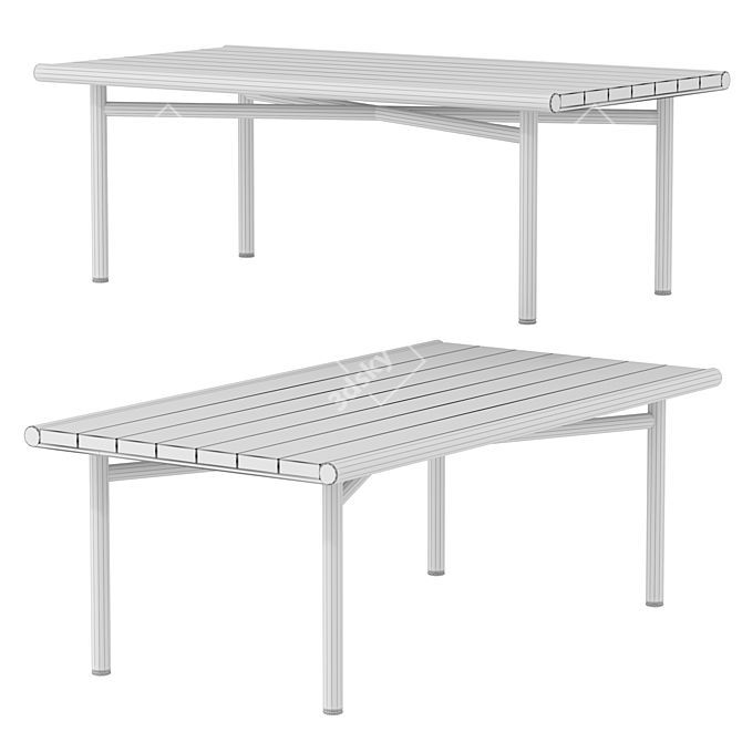Orka Garden Coffee Table - 45x110x60 cm 3D model image 2