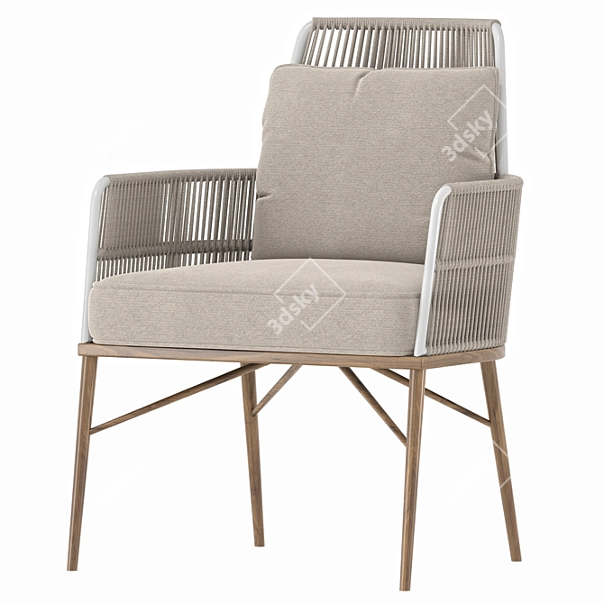 Elegant Tron Garden Throne Chair 3D model image 1