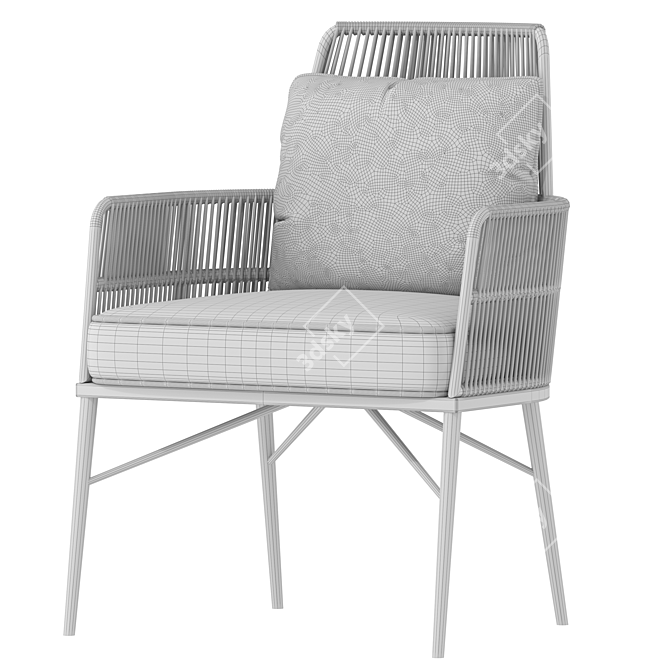 Elegant Tron Garden Throne Chair 3D model image 3