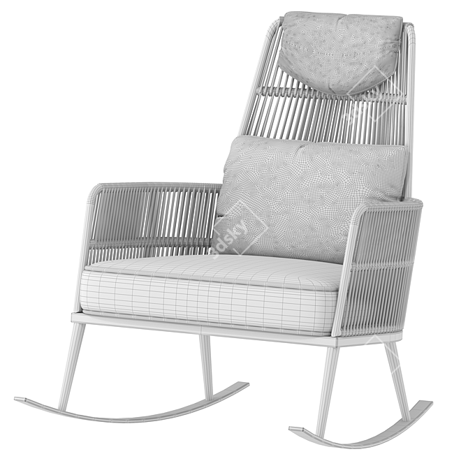 Tron Throne Rocking Chair 3D model image 3