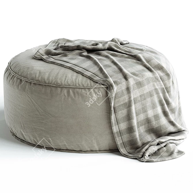 Soft Cay Beige Pouf: Elegant Comfort 3D model image 1