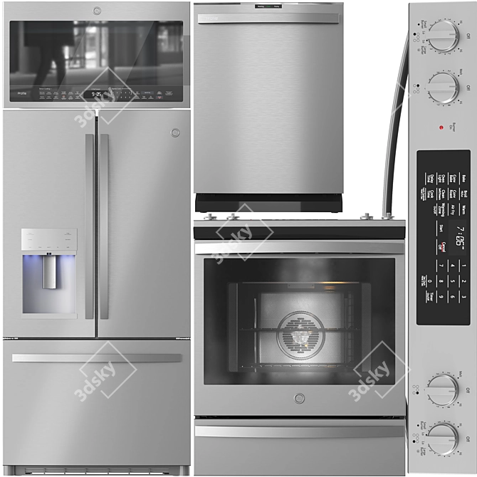 GE Kitchen Appliance Bundle 3D model image 1