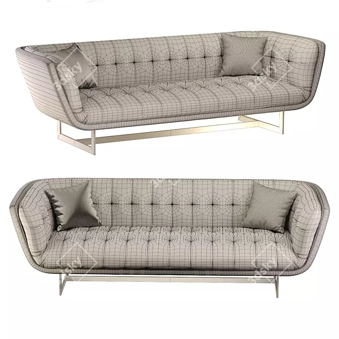 Kare Design Nashville 3-Seater Sofa 3D model image 2