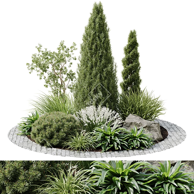 Modern Outdoor Plant Set 14 3D model image 1