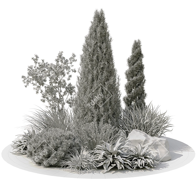 Modern Outdoor Plant Set 14 3D model image 7