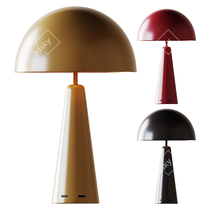 Elegant Oxblood Table Lamp 3D model image 1