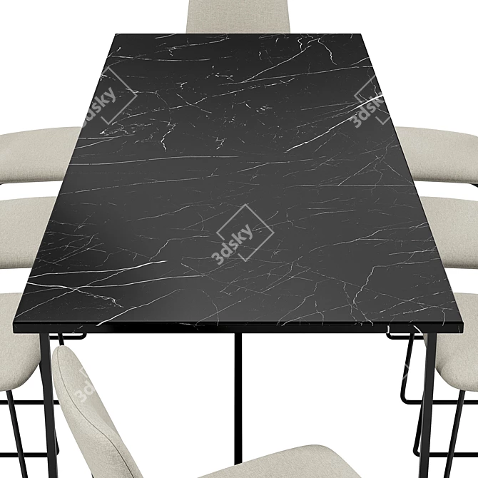 Modern Dining Chair and Table 3D model image 3