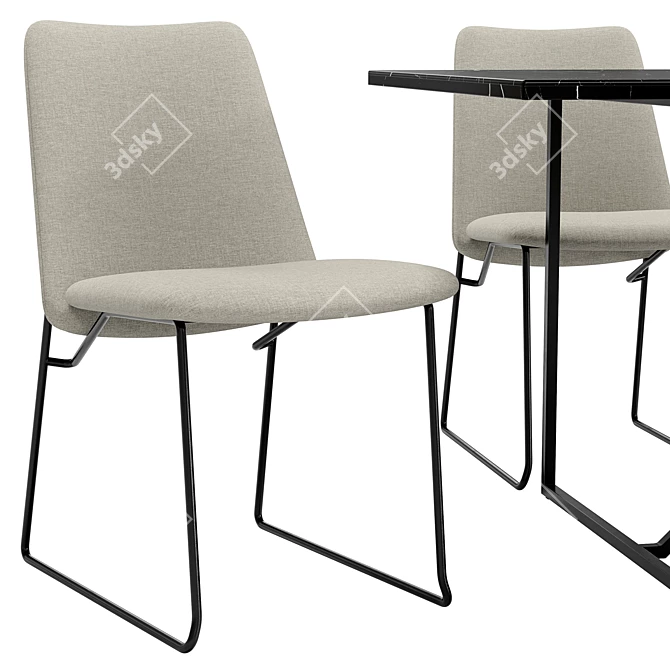 Modern Dining Chair and Table 3D model image 4