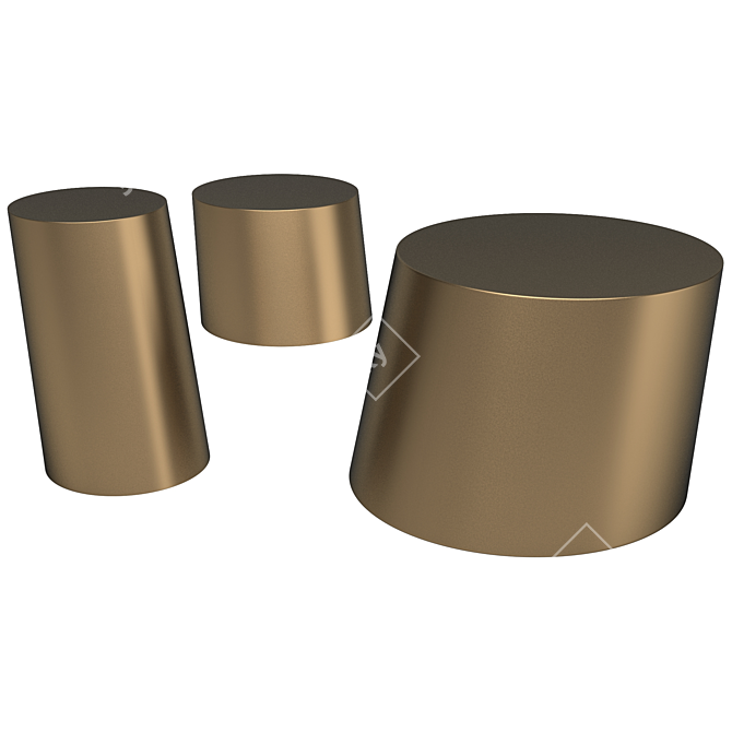 Contemporary Pisa Coffee Tables Set 3D model image 3