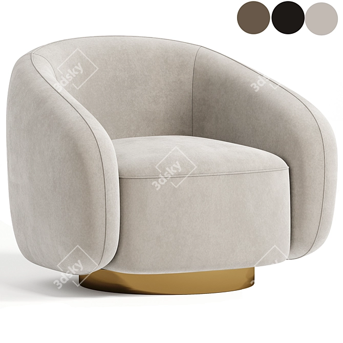 Brice Swivel Armchair - Variety 3D model image 1