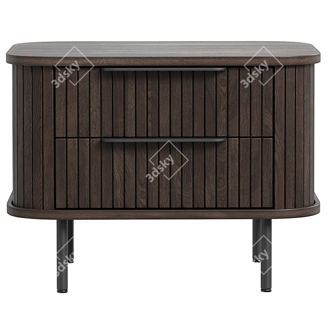 Modern Oak Bedside Table Glide 3D model image 9