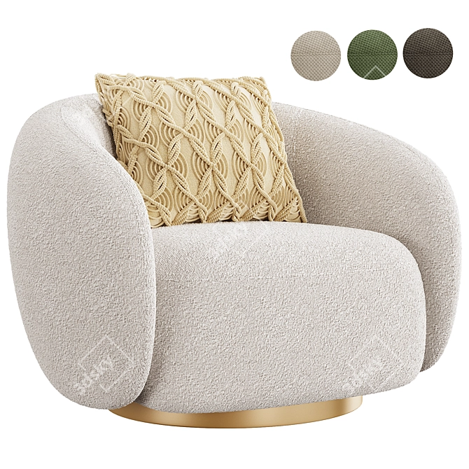 Elegant Brice Swivel Armchair EICHOLTZ 3D model image 5