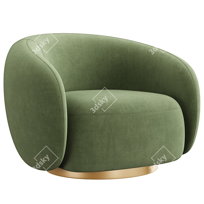 Elegant Brice Swivel Armchair EICHOLTZ 3D model image 2