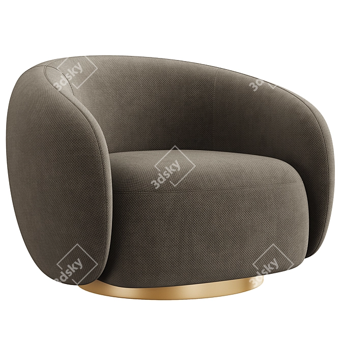 Elegant Brice Swivel Armchair EICHOLTZ 3D model image 3