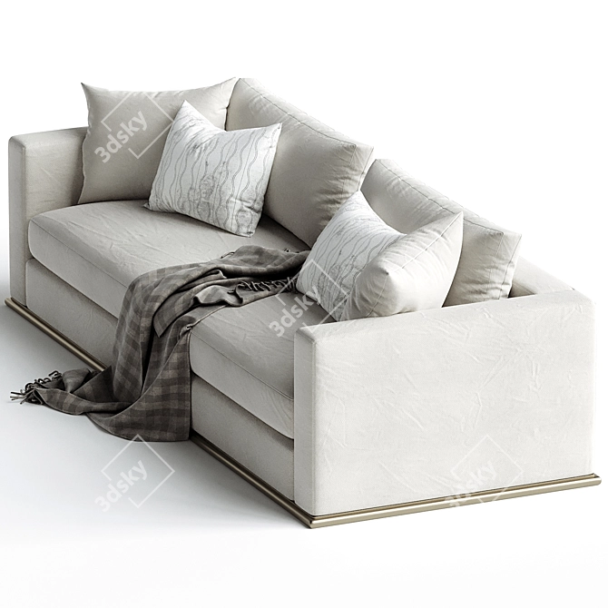 Sophisticated Burton James Plaid Sofa 3D model image 2