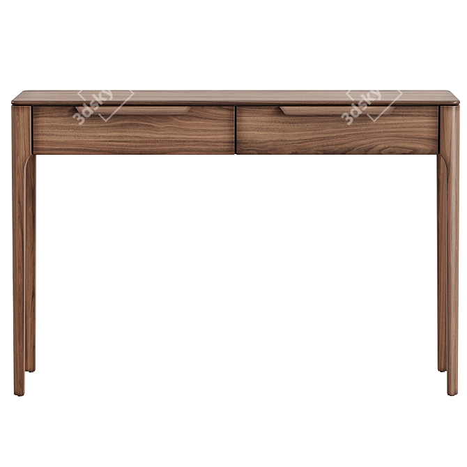 Modern Oak Console with Drawers 3D model image 2