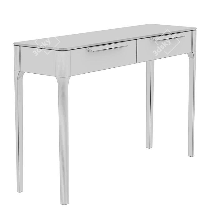 Modern Oak Console with Drawers 3D model image 7