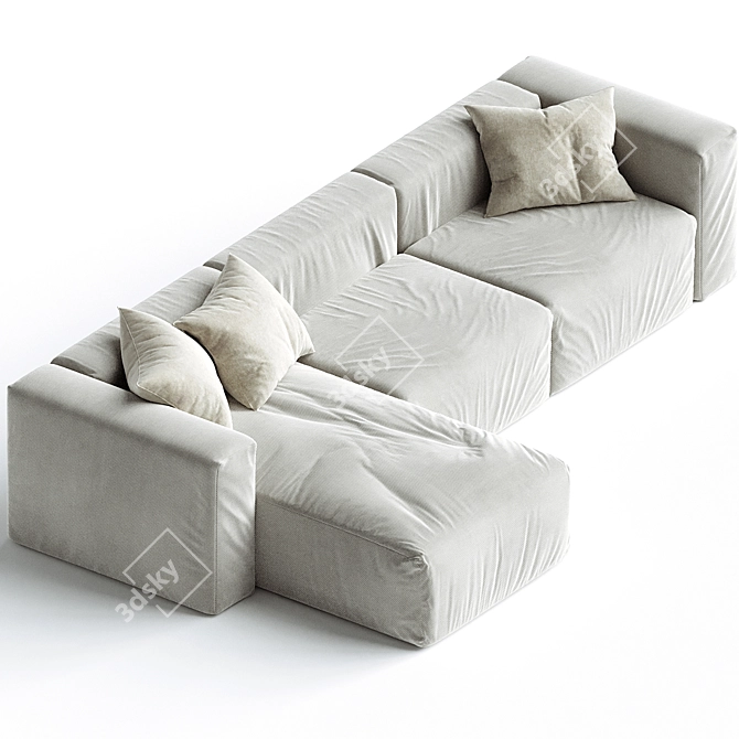 Cozy Contemporary Soft Sectional 3D model image 2