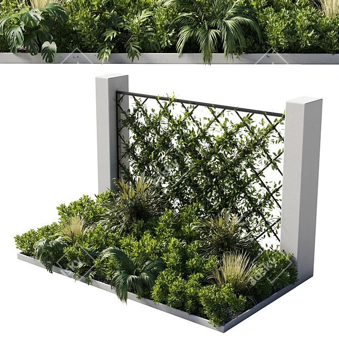 Garden Ivy Fence Set 3D 3D model image 3