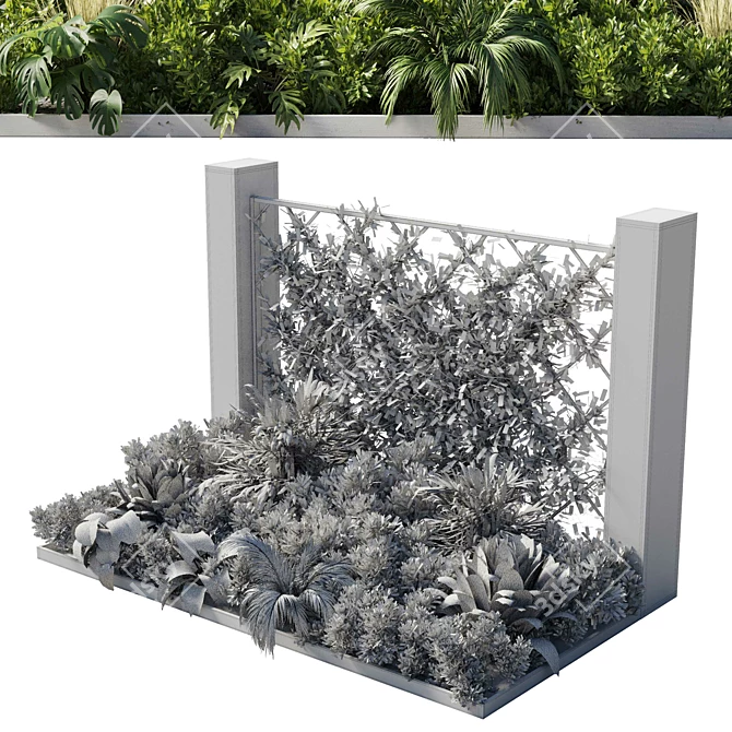 Garden Ivy Fence Set 3D 3D model image 5