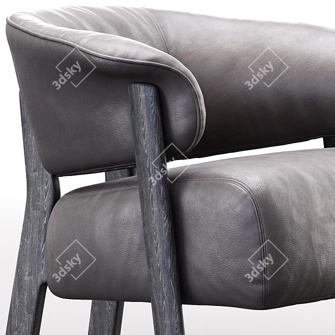 Sophisticated BACK WING Designer Chair 3D model image 2