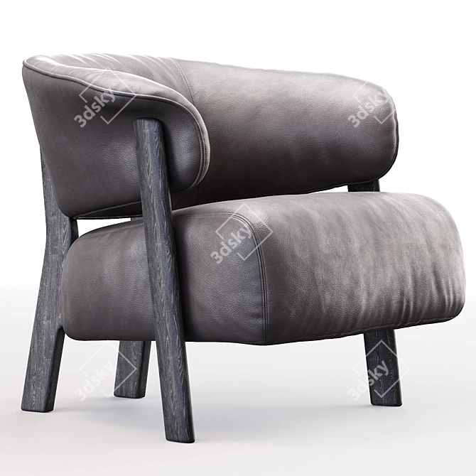 Sophisticated BACK WING Designer Chair 3D model image 3
