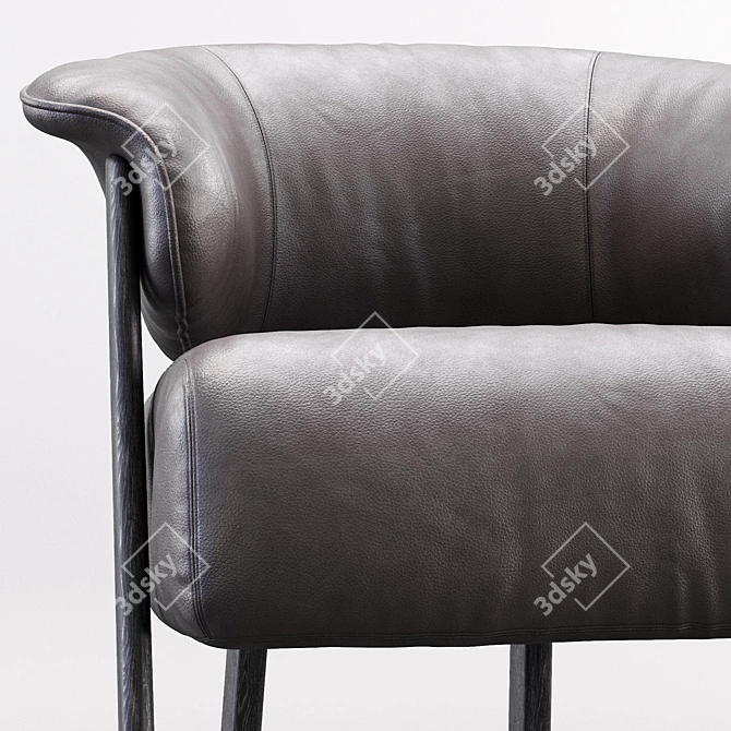Sophisticated BACK WING Designer Chair 3D model image 4