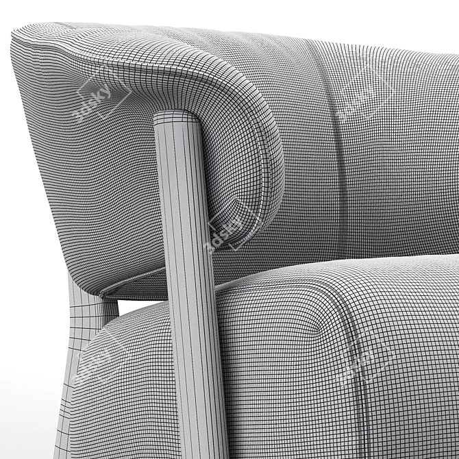 Sophisticated BACK WING Designer Chair 3D model image 5