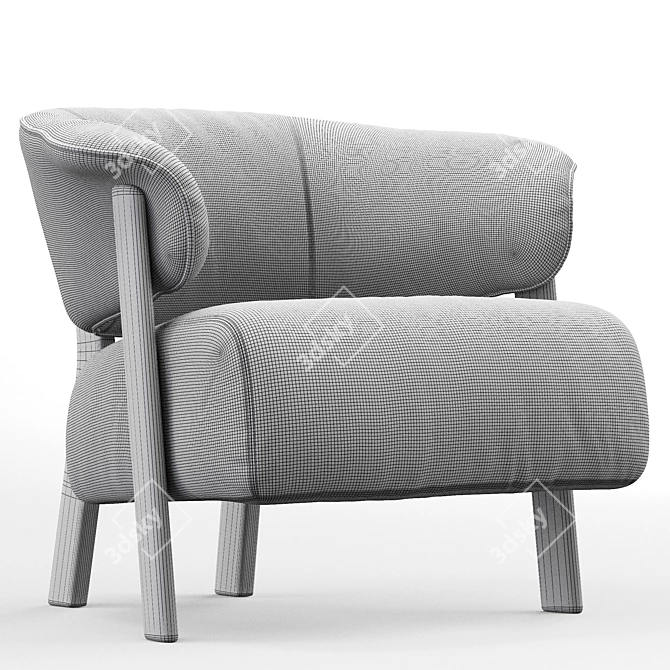 Sophisticated BACK WING Designer Chair 3D model image 7