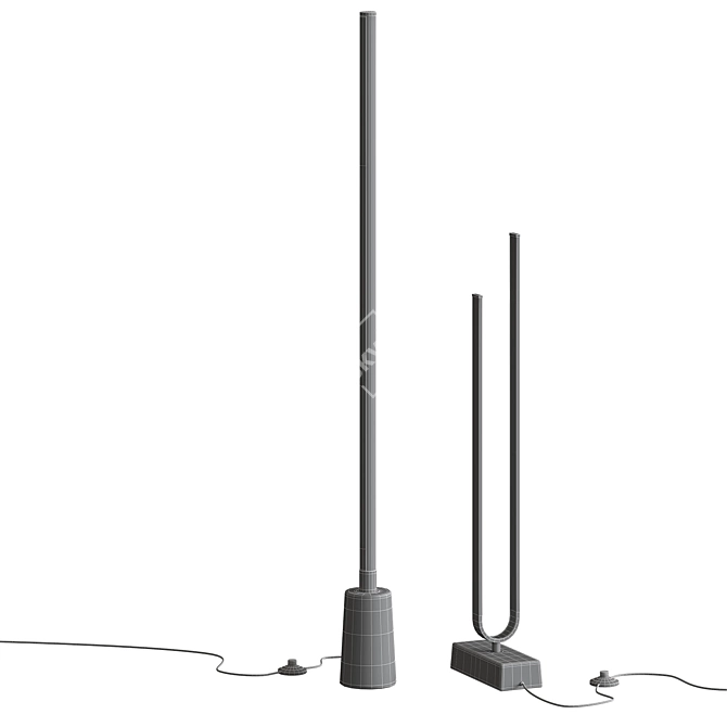 Smart LED Black Floor Lamps 3D model image 3