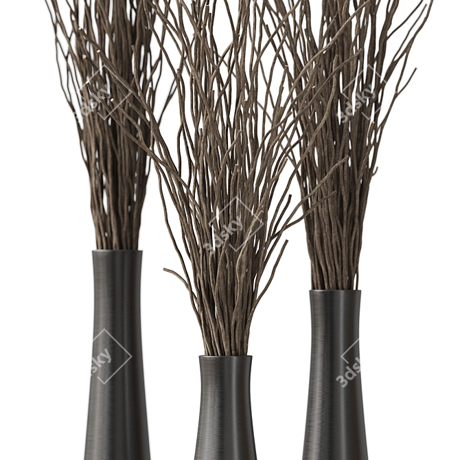 Modern Metal Decorative Branch Display 3D model image 2