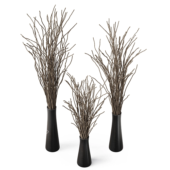Modern Metal Decorative Branch Display 3D model image 3