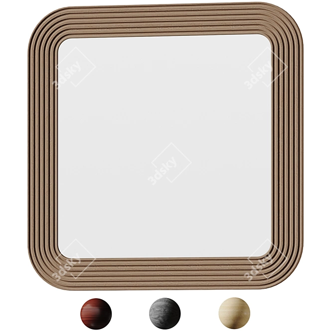 Modern Scandinavian Oxbow Wall Mirror 3D model image 1