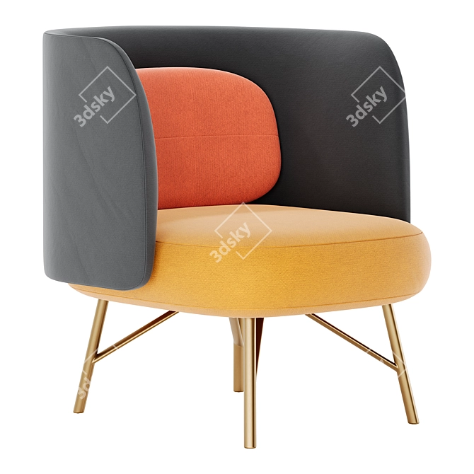 Modern Elba Armchair with Armrests 3D model image 1