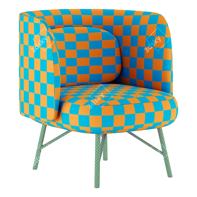 Modern Elba Armchair with Armrests 3D model image 4