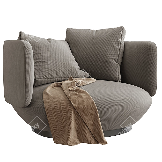 Modern Swivel Armchair by Wentz 3D model image 2