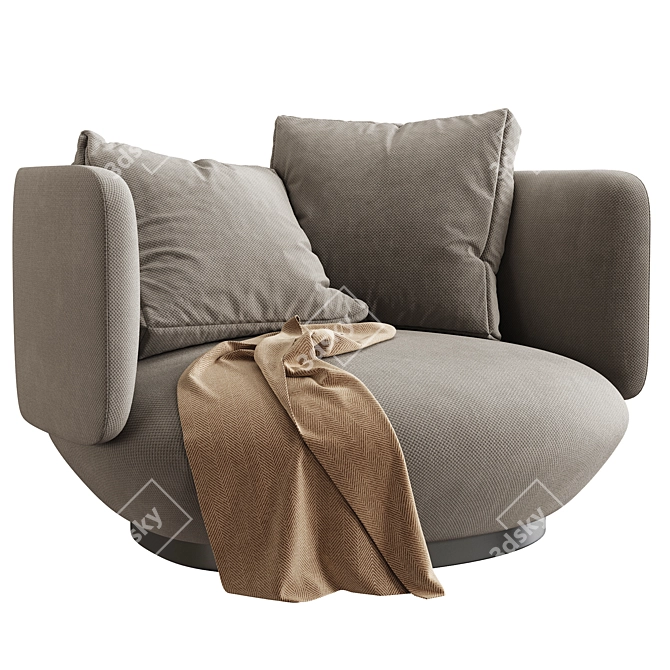 Modern Swivel Armchair by Wentz 3D model image 7