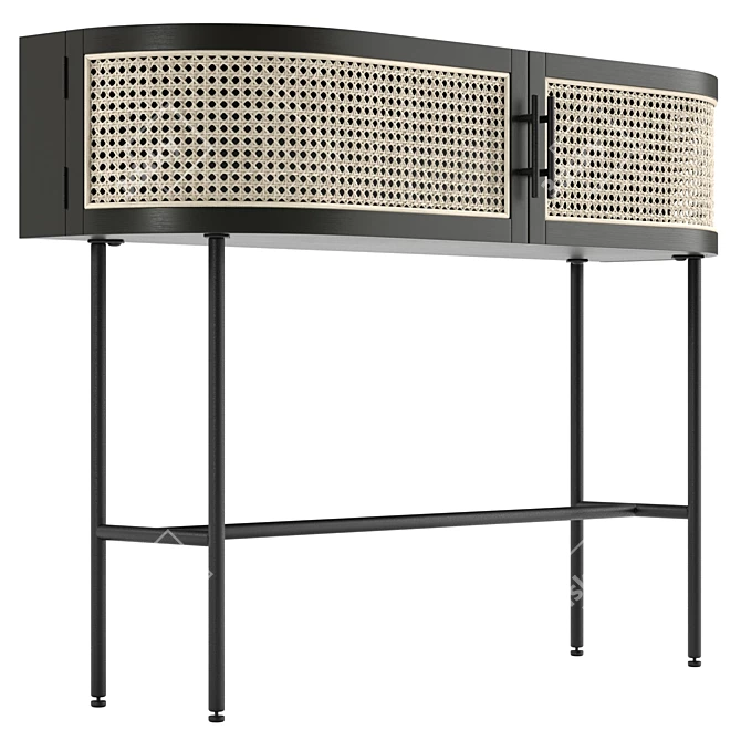Modern Embrace Black Console Table 3D model image 4