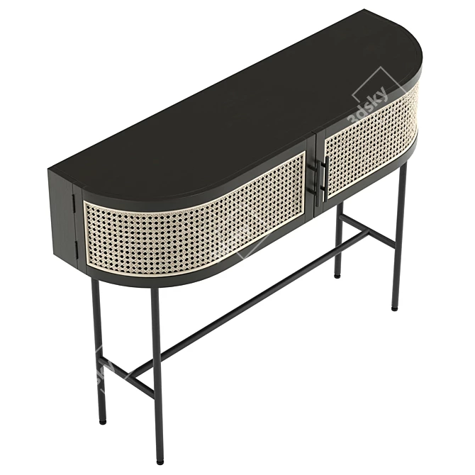 Modern Embrace Black Console Table 3D model image 5