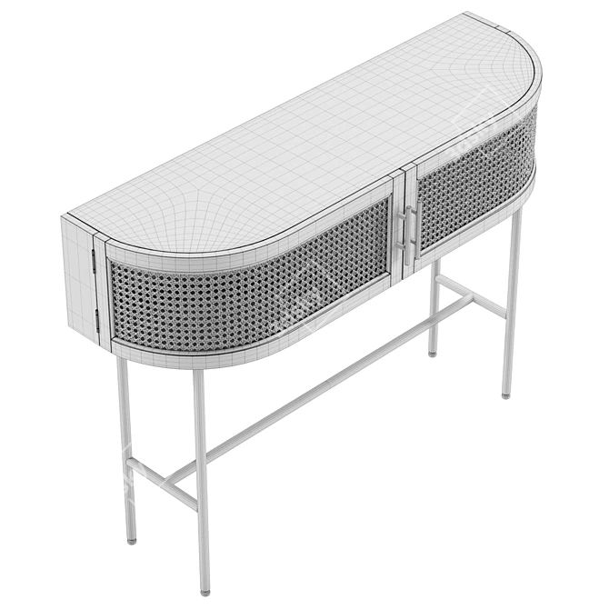 Modern Embrace Black Console Table 3D model image 6