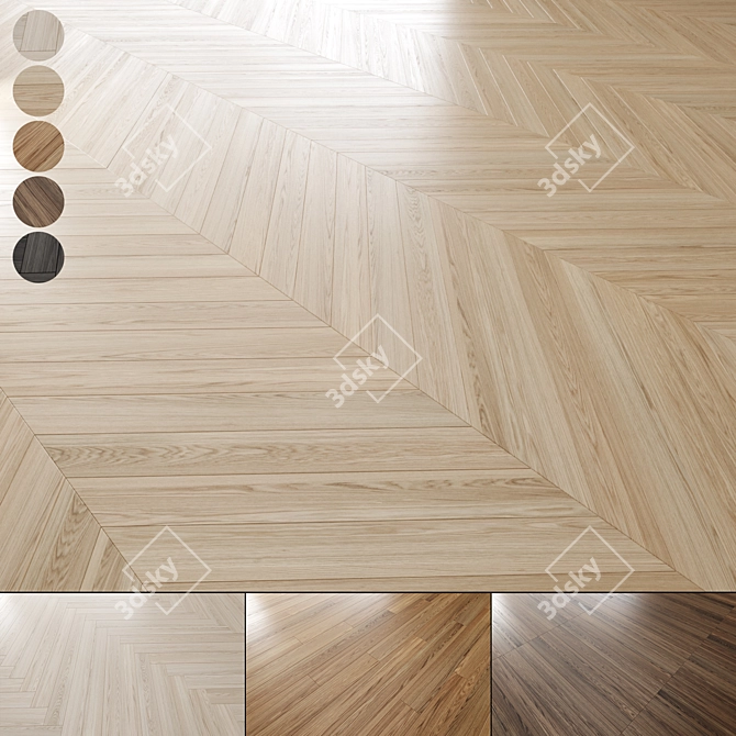 Oak Parquet Flooring 3D Models 3D model image 1