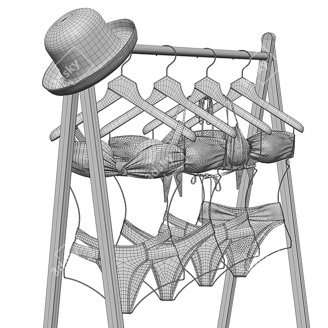 Beachwear Bundle & Display Stand 3D model image 5