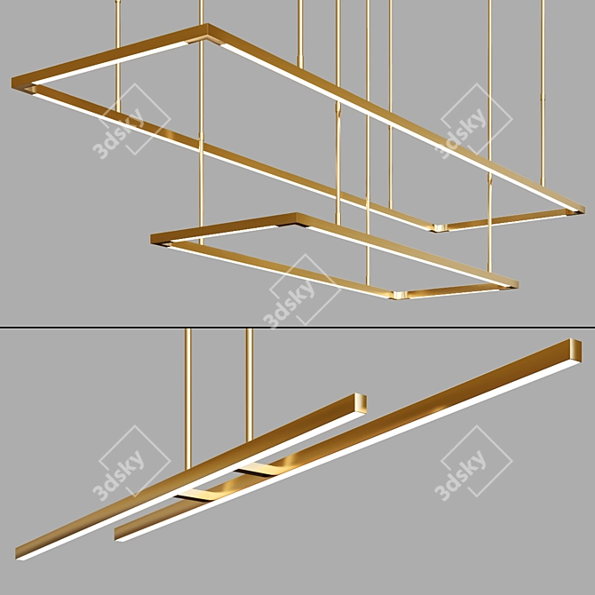  Sleek Stagger Linear Pendant 3D model image 4