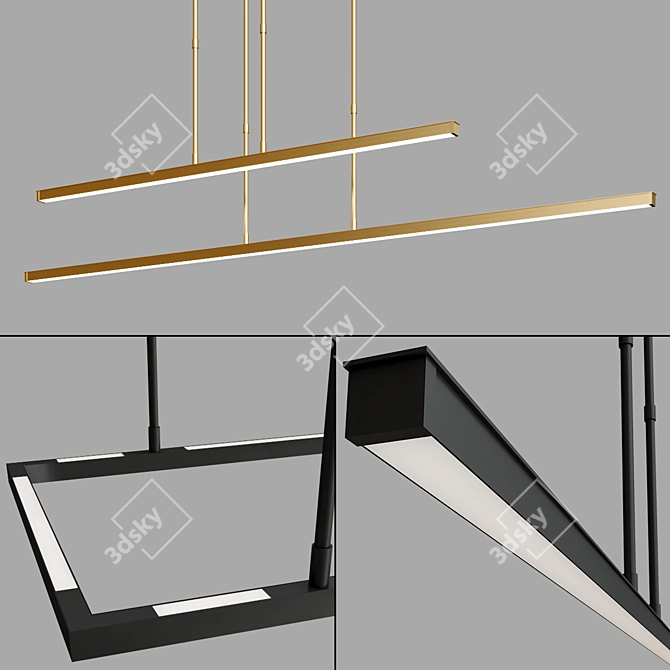  Sleek Stagger Linear Pendant 3D model image 6