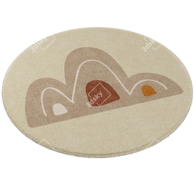 Fun Kids' Rug Set: Round 3D model image 4