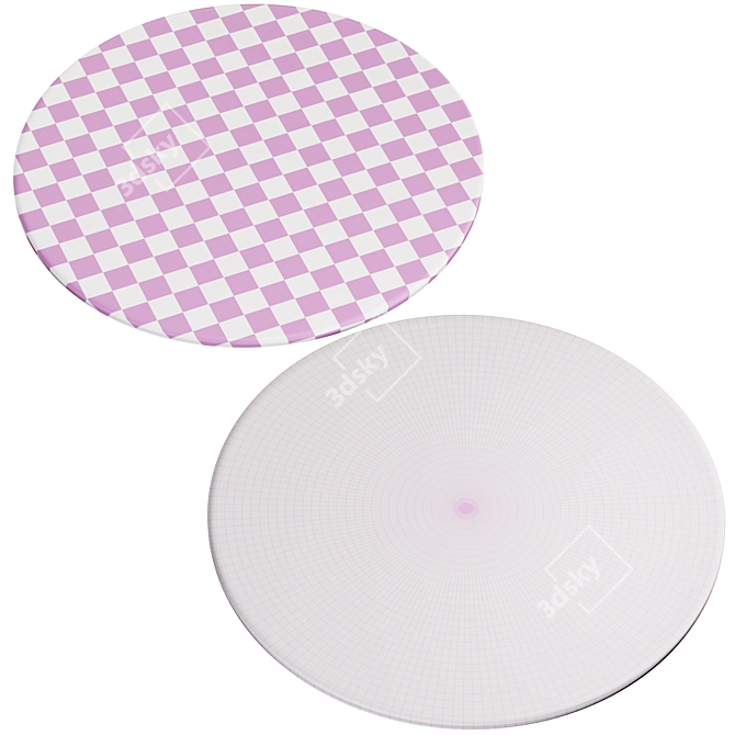 Fun Kids' Rug Set: Round 3D model image 6