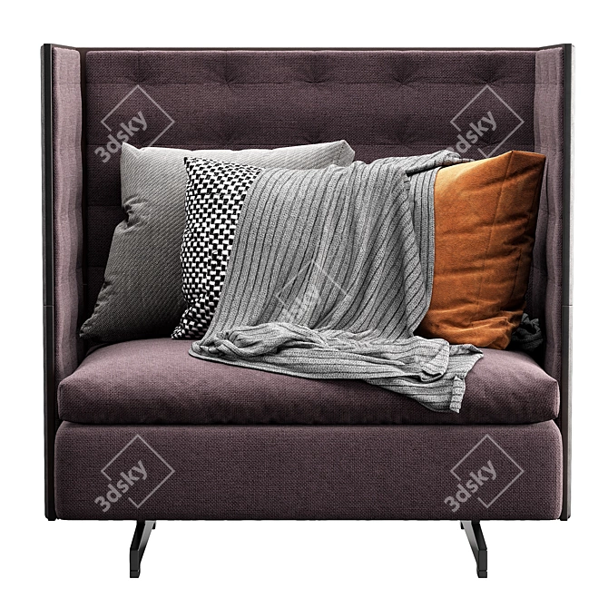 Modern GranTorino Upholstered Sofa 3D model image 2