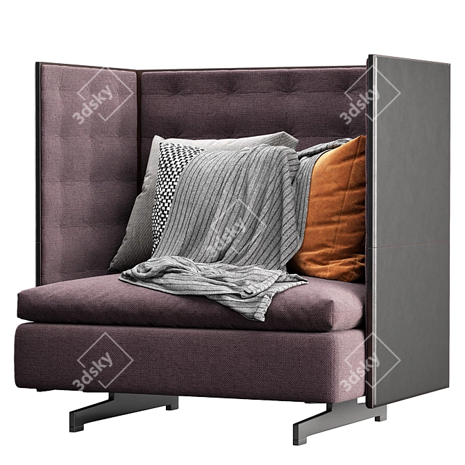 Modern GranTorino Upholstered Sofa 3D model image 3
