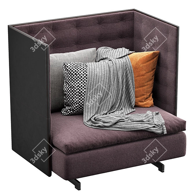 Modern GranTorino Upholstered Sofa 3D model image 4