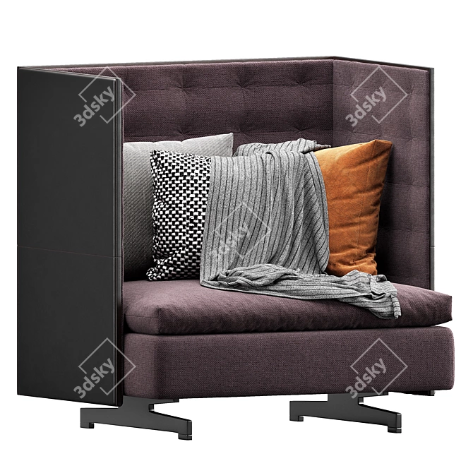 Modern GranTorino Upholstered Sofa 3D model image 5